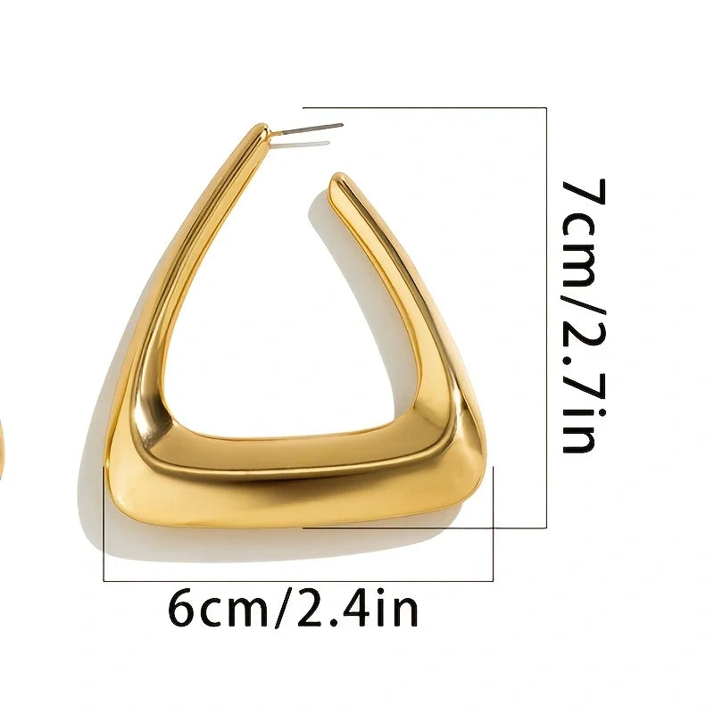 Exaggerated Irregular Geometric Hoop Earrings Fashion Simple Versatile Perfect Women's Daily Parties Dates Wearing Earrings