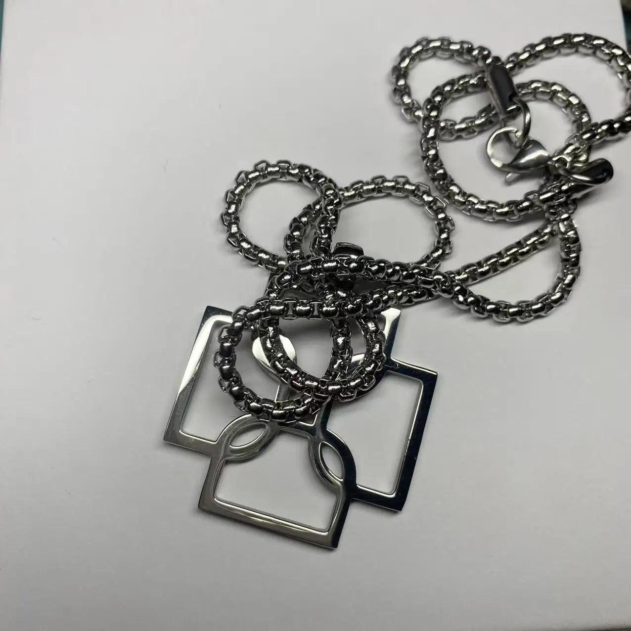Fashion Boutique Stainless Steel Necklace Hip Hop Style Male and Female Couple Necklace Rapper fan Gift