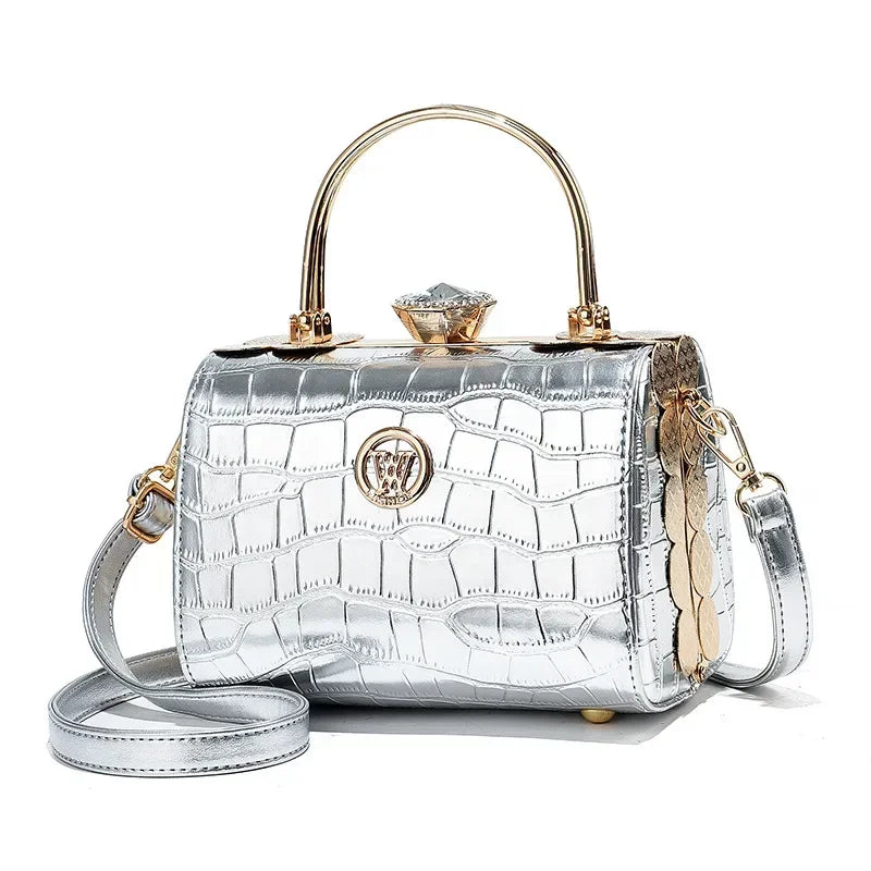 Fashionable Casual Women'S Small Square Bag Shiny Single Shoulder Crossbody Bags Luxury Brand Designer Handbag Banquet Bag women