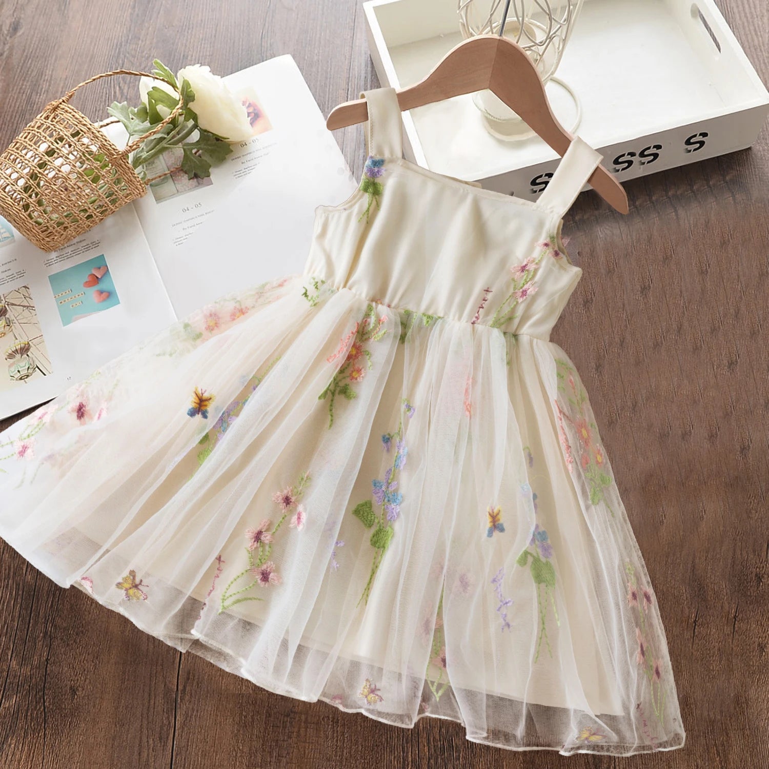 2024 New Summer Dress for Girls 2 3 6 Yrs Tulle Casual Baby Clothes Birthday Party Princess Dress Holiday/Vacation Kid's Clothes
