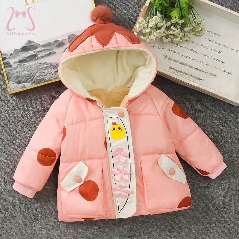 1-5 Years Old Baby Girls Boys Winter Warm Coat Fashion Children Comfortable Clothing Toddlers Costume Lovely Cartoon Kids' Wear