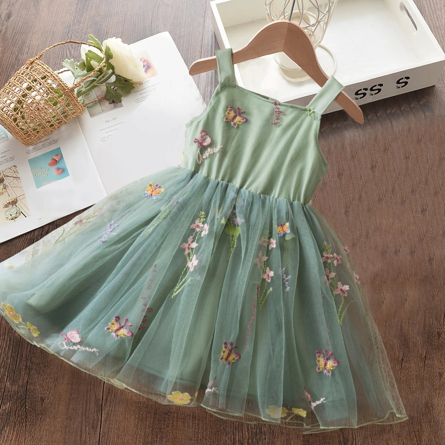 2024 New Summer Dress for Girls 2 3 6 Yrs Tulle Casual Baby Clothes Birthday Party Princess Dress Holiday/Vacation Kid's Clothes