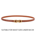 Elegant Women Skinny Belt genuine Leather Belts for Jeans Ladies Gold Buckle Thin Waist Belt for Dresses