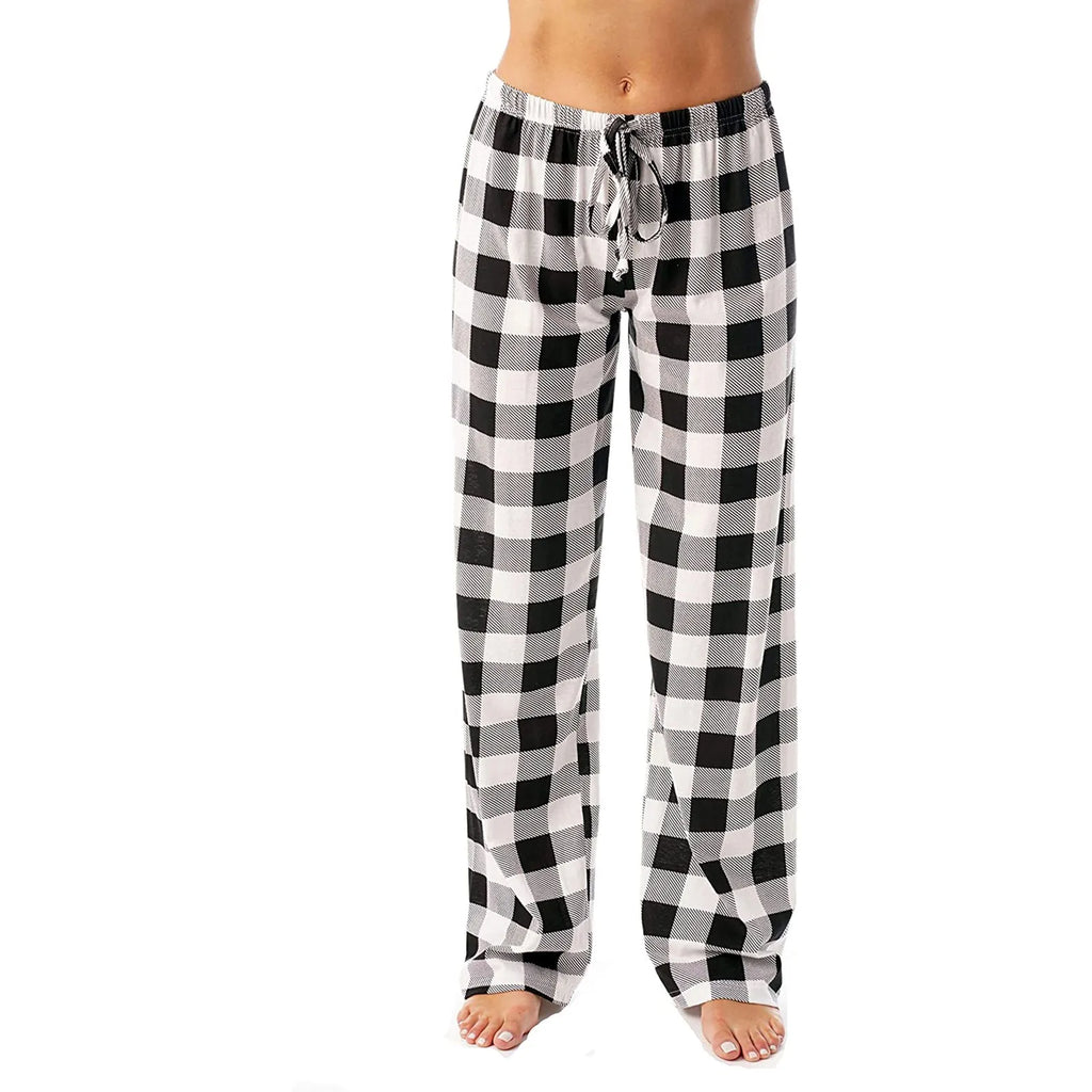 Pantalon Y2k Casual Pants Elastic Plaid Thin And Comfortable 2024 spring autumn Pajama Pants With Loose Drawstring Wide Leg Pant