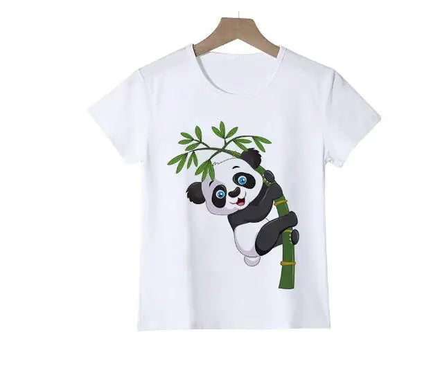 2025 T Shirt For Girls Birthday Baby Panda Children Clothing Tgirl Cute Bear Graphic T Shirts Kids Clothes Boys T