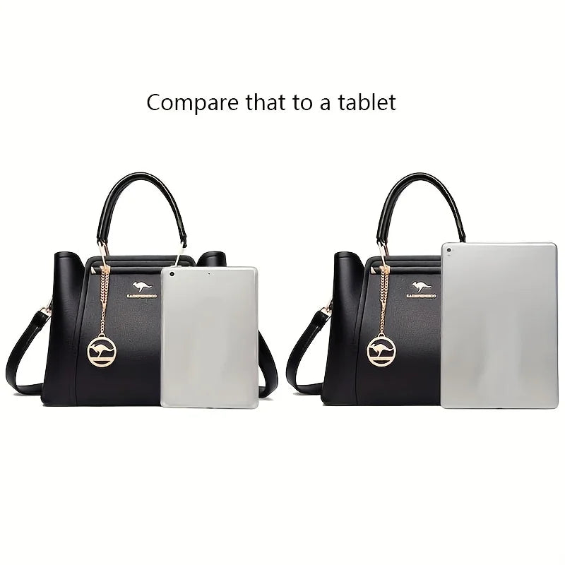 [Chic Tote Bag] Versatile Chic Black Tote Bag for Women | Polyester Lined, Zip Closure, Casual Style - Perfect for Everyday Use