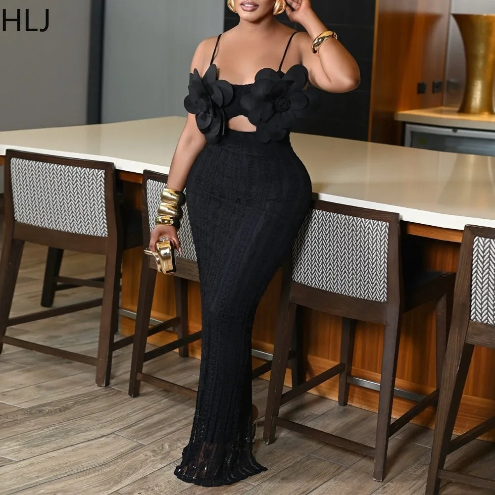 HLJ Sexy Corsage Patchwork Bodycon Long Dresses Women Solid Color Spaghetti Strap Backless Dress Female Streetwear Vestidos New