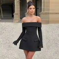 Avrilyaan Button Backless Bodycon Short Sexy A-line Dress Women Nightclub Party Dress Long Sleeve Mini Autumn Dress Vestidos