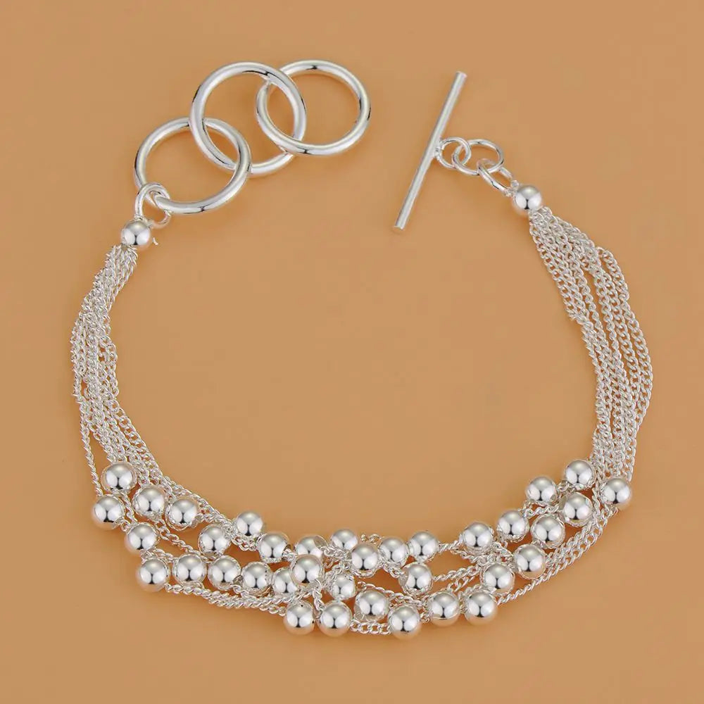 New 925 Sterling Silver Bracelet Bead High Quality Romance Chain For Women Fashion Engagement Party Wedding Jewelry Gift