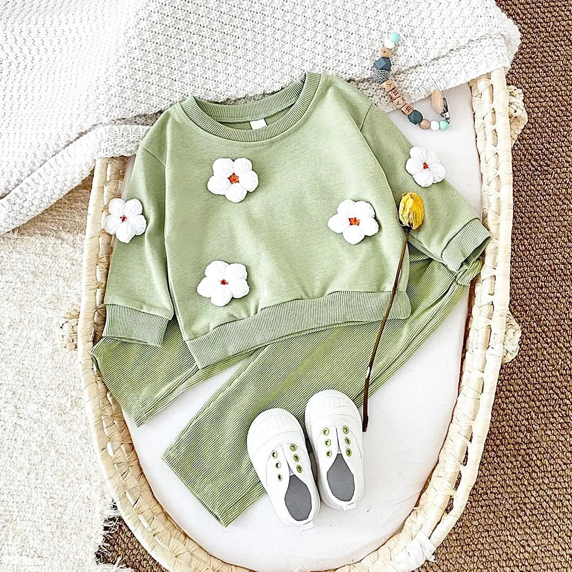 New Infant Suit Baby Girl Clothes Newborn Boys Infant Sets Cotton Comfortable Spring Autumn Floral Sweatshirt Top+Long Pants