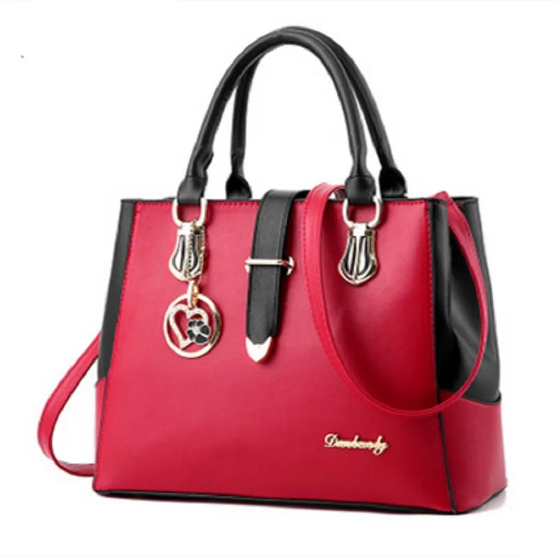 Women Handbag Patchwork Shoulder Messenger Office Work PU Leather Women Bag Ladies Luxury Handbag Vintage Large Shoulder Bag