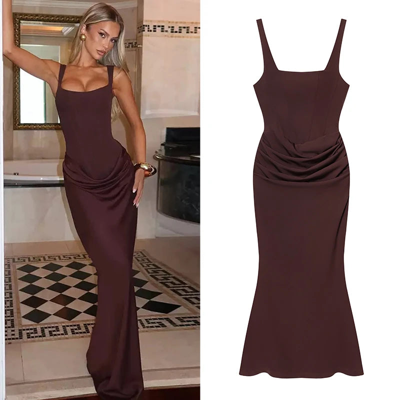 Women's Dress Black Fashionable Backless Bodycon Dress Women Slim Long Gown 2026 New Elegant Chic Lady Evening Party Vestidos