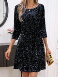 evening dresses black dress New Women's Sequin Dress Ladies Luxurious Elegant Prom Dresses Party Plus Size   party dresses