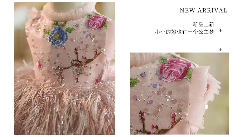 Toddler baby girls first birthday dress for 0-6 years old exquisite girl party dance high-end dress fashionable unique special