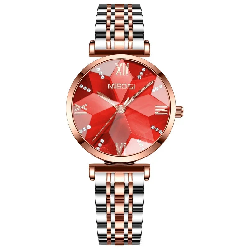 NIBOSI Women Watches Analog Rose Gold Women's Watch for Girls Diamond Studded with Stylish Watches Waterproof Relogio Feminino