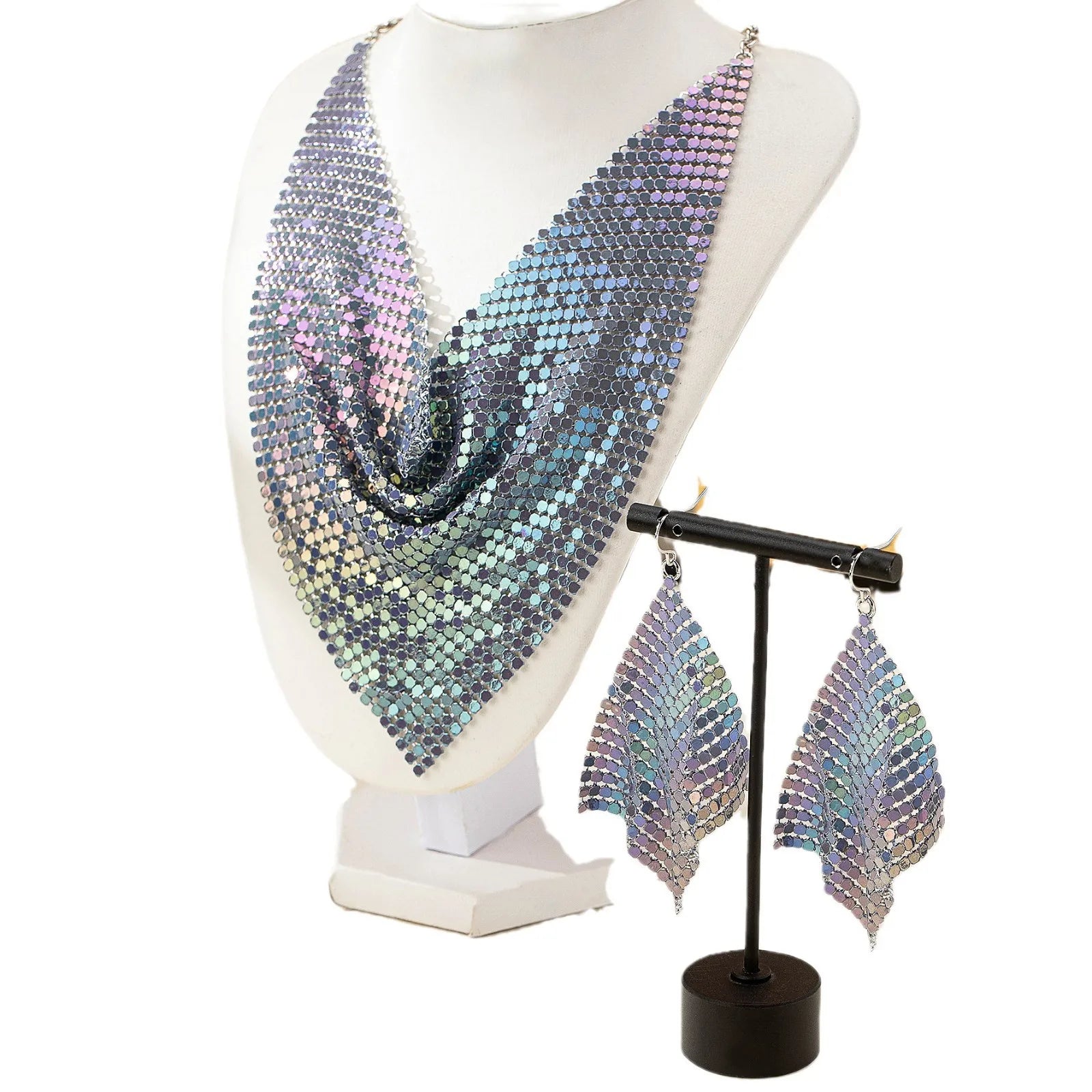 Multiple Colored Snakeskin Chain Necklace Earring Set Women Girls Gifts Fashion Jewelry Hot Sale Party Gift 2025 New Style