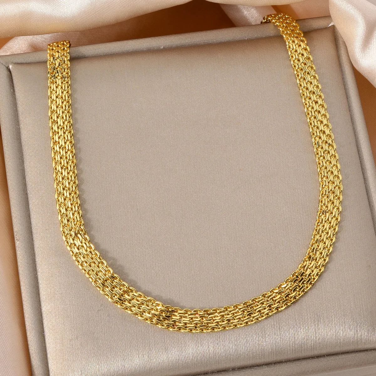 New 18k Gold-plated Men's and Women's Necklaces With Various Lengths Irregular Textures Party Accessories Gifts