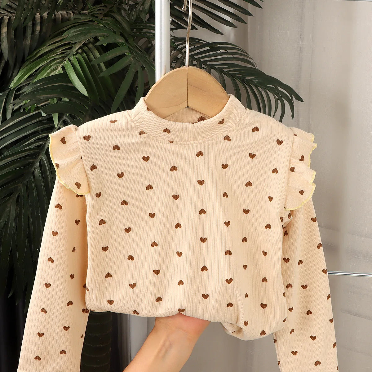 Girls Autumn Floral Bottoming Shirt Girls Flying Sleeves T-shirt Little Girl Wild Net Red Baby Kids Bottoming Shirt