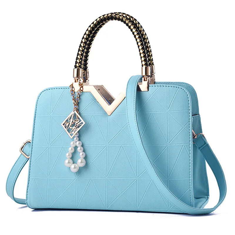 Women Handbag Patchwork Shoulder Messenger Office Work PU Leather Women Bag Ladies Luxury Handbag Vintage Large Shoulder Bag