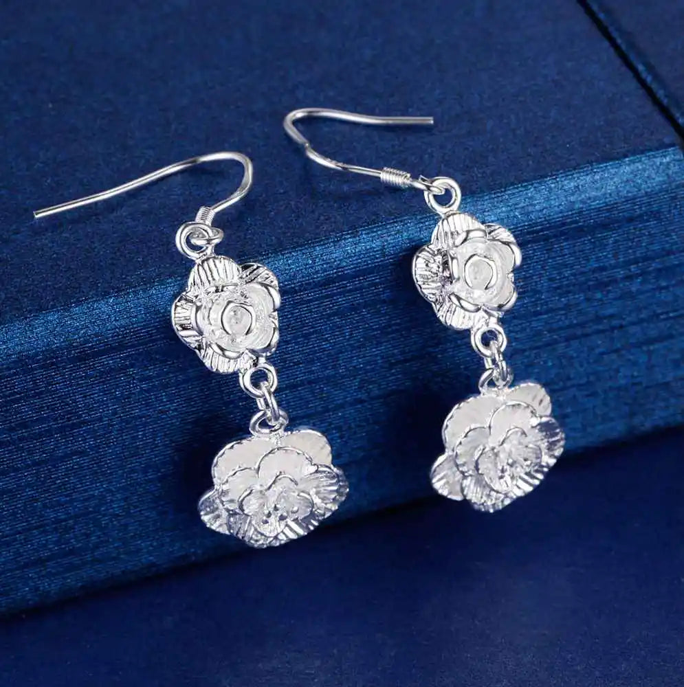 NEW 925 Sterling Silver Earrings Hot Hearts For Women Exquisite Student Girlfriend Jewelry Accessories Wedding Fashion Gift