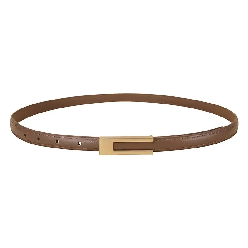 105cm Female Fashion Belt Simple Metal Buckle Belt for Women Black Suit Jeans Clothing Accessories