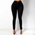 Pencil Pant Women Denim Pants Long Jeans Sheath Sexy Slim Fit Solid Casual Tight High Waist Trousers Autumn Elegant Splice