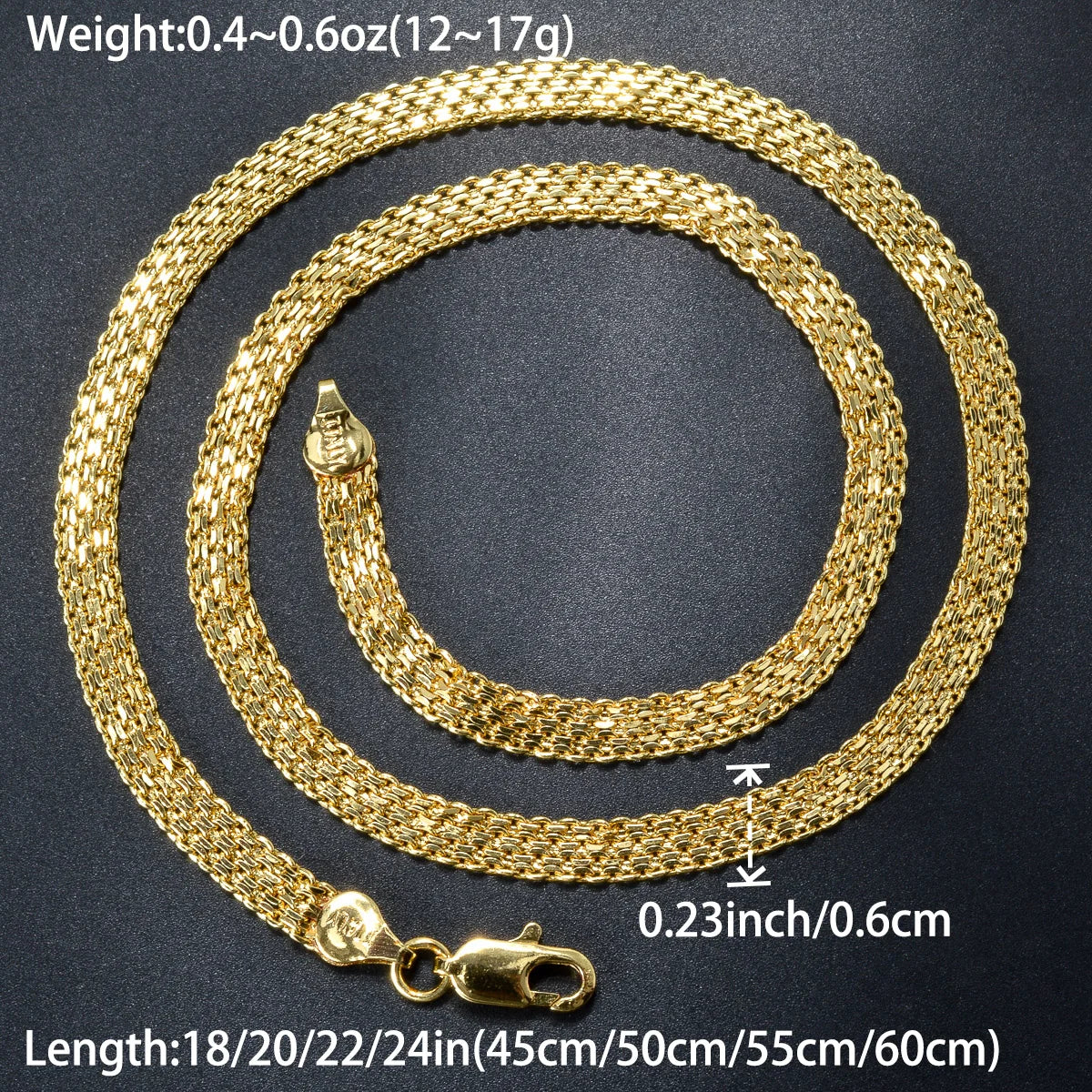 New 18k Gold-plated Men's and Women's Necklaces With Various Lengths Irregular Textures Party Accessories Gifts