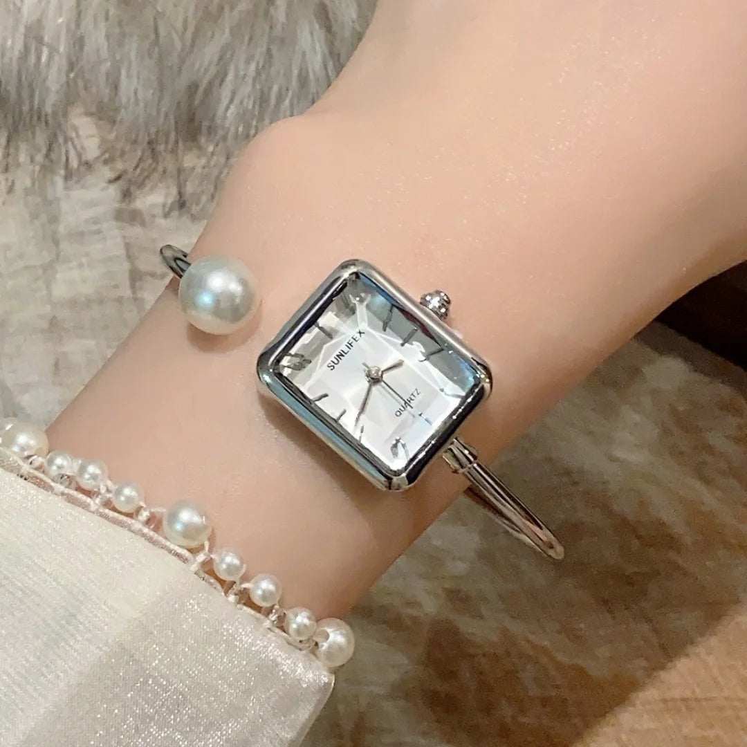 Sunlifex Women Pearl Bracelet Watches Heart DialLadies Quartz Wristwatch Fashion Femal Dropshipping Clock reloj para mujer