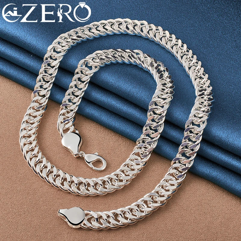 925 Sterling Silver 20 Inches 10MM Chain Necklace For Man Women Noble Luxury Fashion Jewelry Wedding Accessories Charms Gift