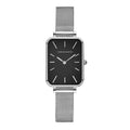 Rectangle Ultrathin Nordic Simple Style Japan Quartz Movement Fashion Stainless Steel Mesh Silvery Bracelet Belt Ladies Watches