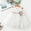 2025 New Baby Girl Dress for 2-6Y Kids Birthday Party Princess Dress White Wedding Ball Gowns Flower Tutu Elegant Girls Clothing