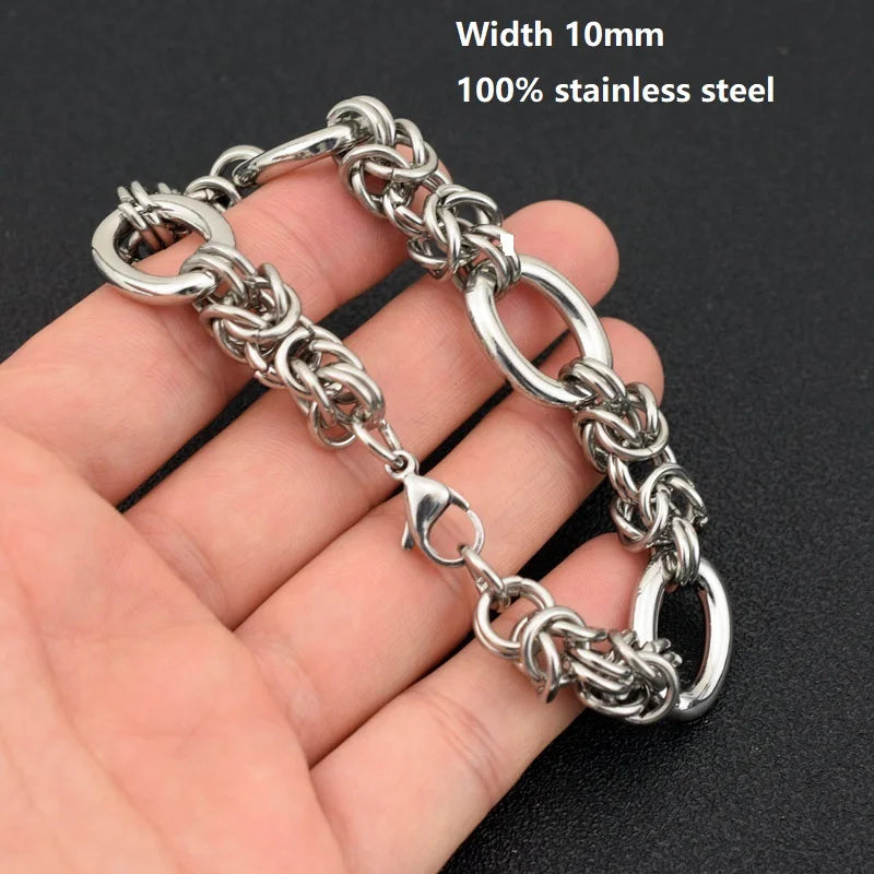 New Hip Hop DIY Chain Necklace for Men Women 316L Stainless Steel Jewelry Vintage Punk Gothic Collar Choker Kpop Aesthetic