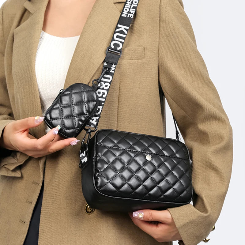 Neutral style shoulder bag for men and women, mother and child, single-layer pocket, solid color PU material
