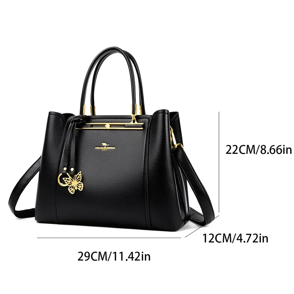 Soft Leather Luxury Handbags Women Bags Designer 3 Layers Shoulder Crossbody Sac Ladies Large Capacity Shopping Messenger Tote