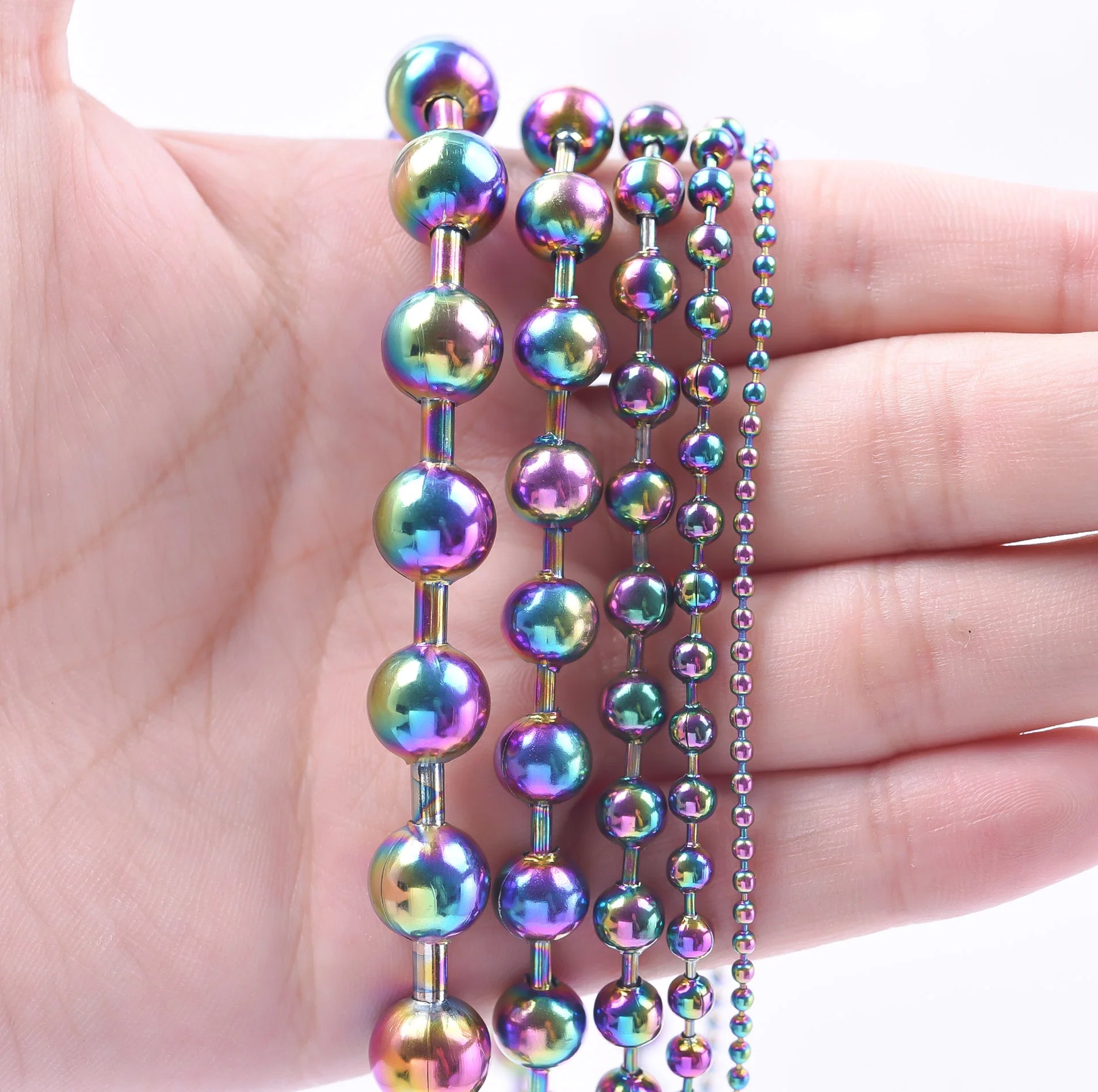 2/4/6/5/8/10mm Beaded Chain Necklace For Women Men Accessories Stainless Steel Necklaces Choker Jewelry Gift Collares Para Mujer