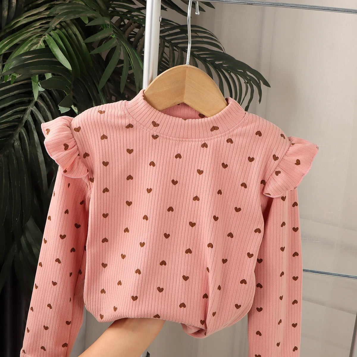 Girls Autumn Floral Bottoming Shirt Girls Flying Sleeves T-shirt Little Girl Wild Net Red Baby Kids Bottoming Shirt