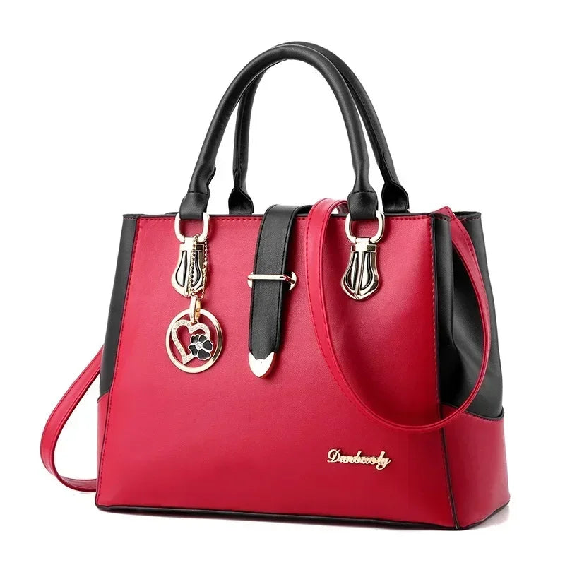 JBTP Sweet Handbags for Women New Fashion Designer PU Leather Shoulder Bags Female Top-Handle Tote Crossbody Messenger Bag