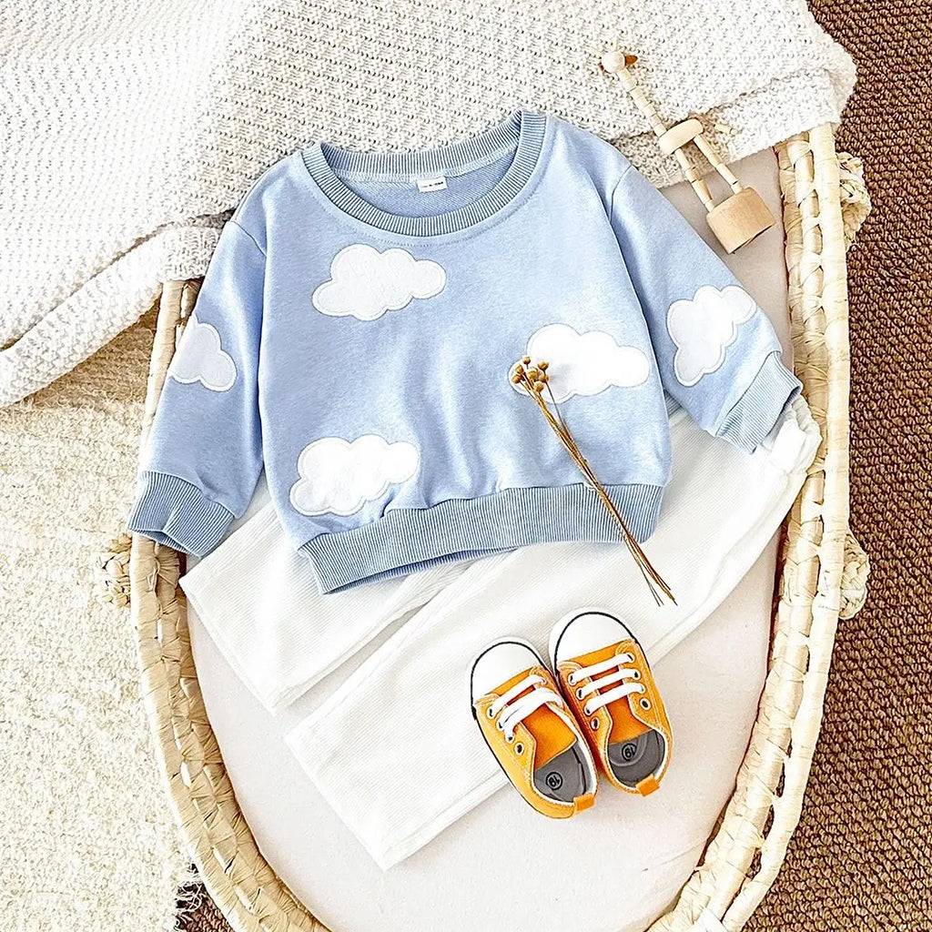 New Infant Suit Baby Girl Clothes Newborn Boys Infant Sets Cotton Comfortable Spring Autumn Floral Sweatshirt Top+Long Pants