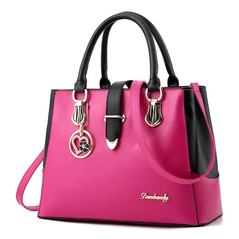 JBTP Sweet Handbags for Women New Fashion Designer PU Leather Shoulder Bags Female Top-Handle Tote Crossbody Messenger Bag