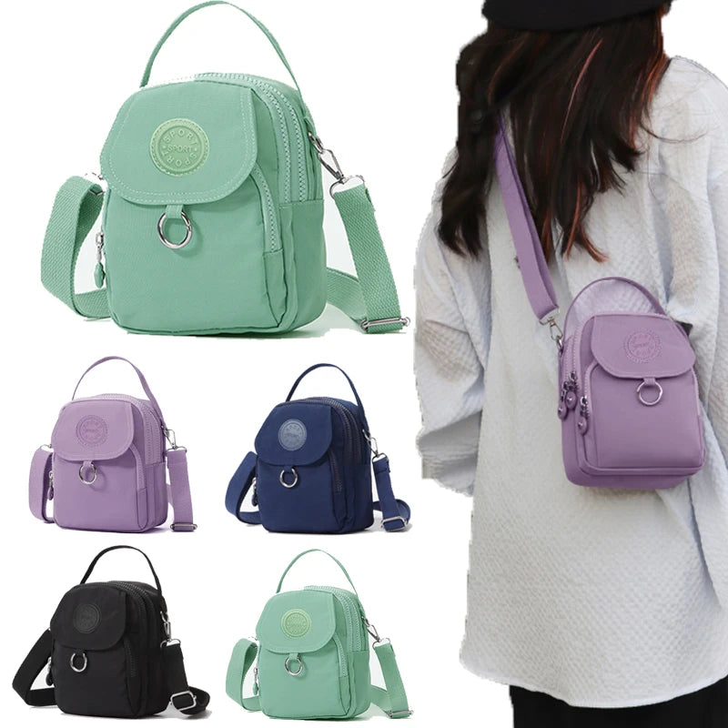 Men's and women's single-shoulder crossbody bags, stylish and casual mini solid-color handbags