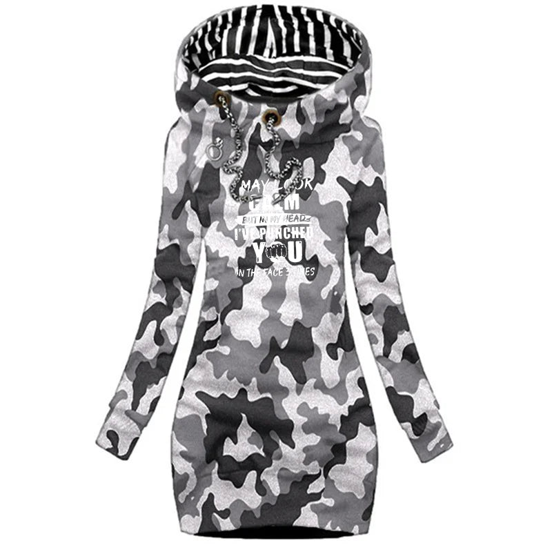 Autumn and Winter Women Dresses Fashion Long Sleeve Hoodie Dress Casual Hooded Dresses for Women Pullover Dress