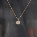 925 sterling silver plated 14K gold necklace light luxury versatile exquisite full small round brand clavicle chain for women