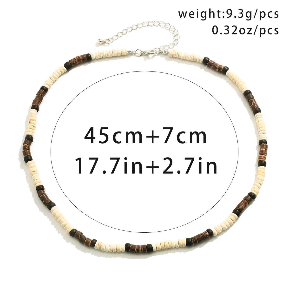 Fashion Men Summer Beach Wooden Bead Surfer Necklace Simple Geometric Tribal Ethnic Handmade Chain Steampunk Male Jewelry Gift