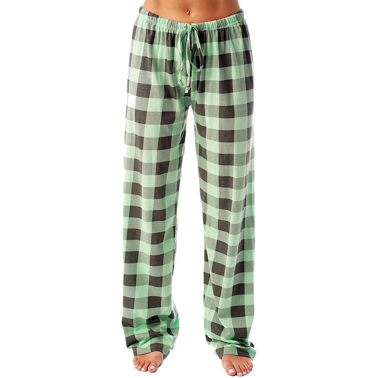 Pantalon Y2k Casual Pants Elastic Plaid Thin And Comfortable 2024 spring autumn Pajama Pants With Loose Drawstring Wide Leg Pant