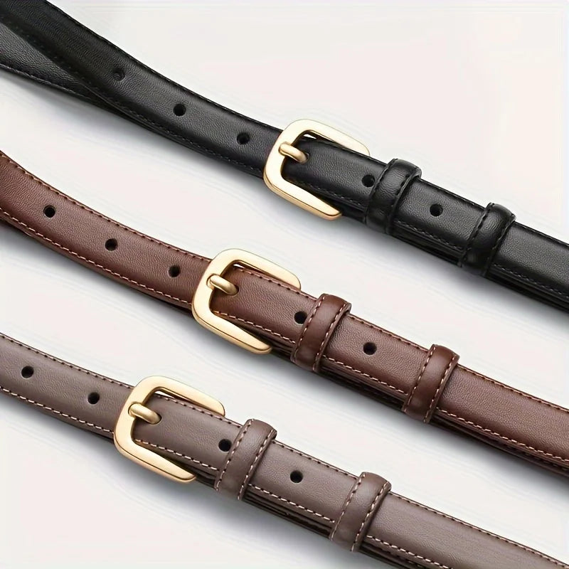 2-pack Casual Fashion Belt with Simple and High-end Feel, Needle Buckle Double Loop Belt Suitable for Daily Wear