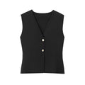 MUJER Woman Knit Vest Top Cropped Sleeveless Vests for Women 2025 Button Summer Vest Top Women Waistcoat Knitted Short Tops