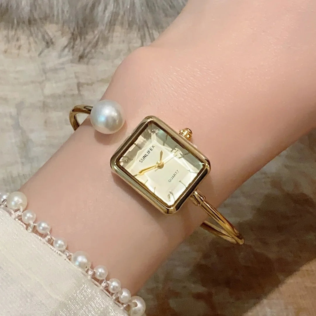 Sunlifex Women Pearl Bracelet Watches Heart DialLadies Quartz Wristwatch Fashion Femal Dropshipping Clock reloj para mujer