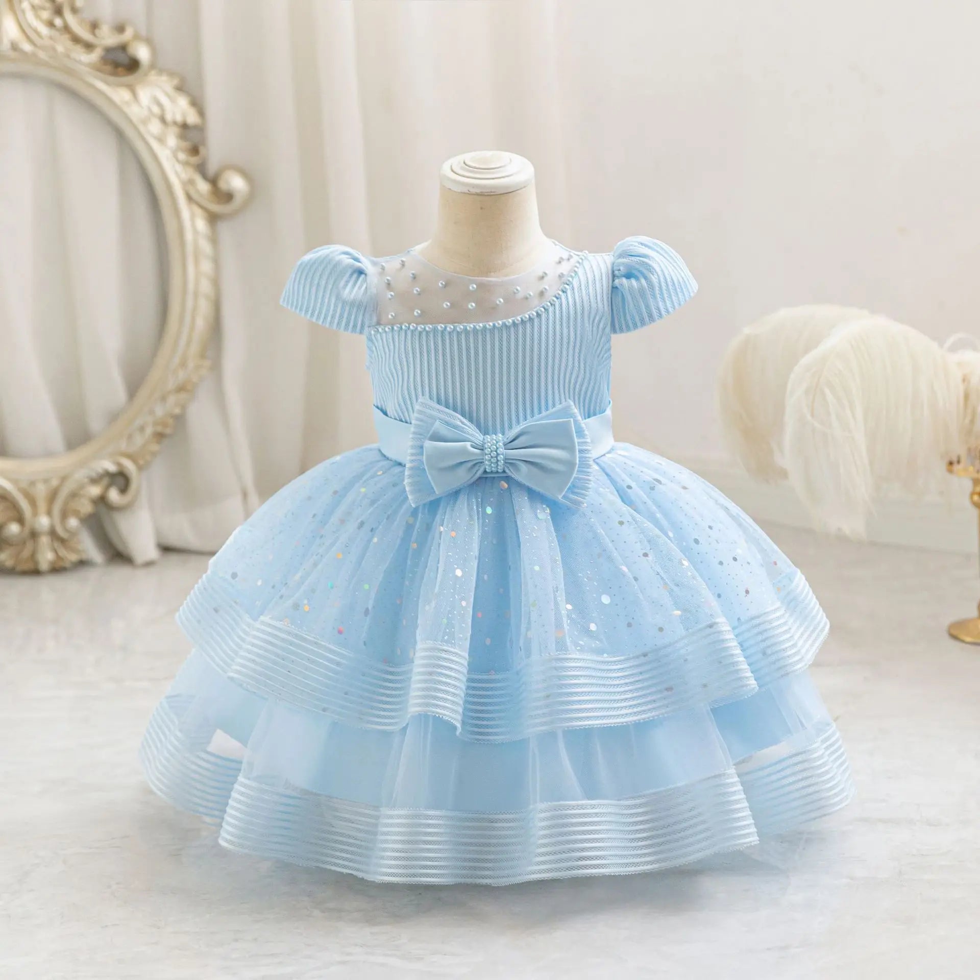 Toddler Girls Elegant Dresses Baptism Wedding Costumes 2Years Girls Birthday Party Princess Dress Bridesmaid Gown Baby Vestidos