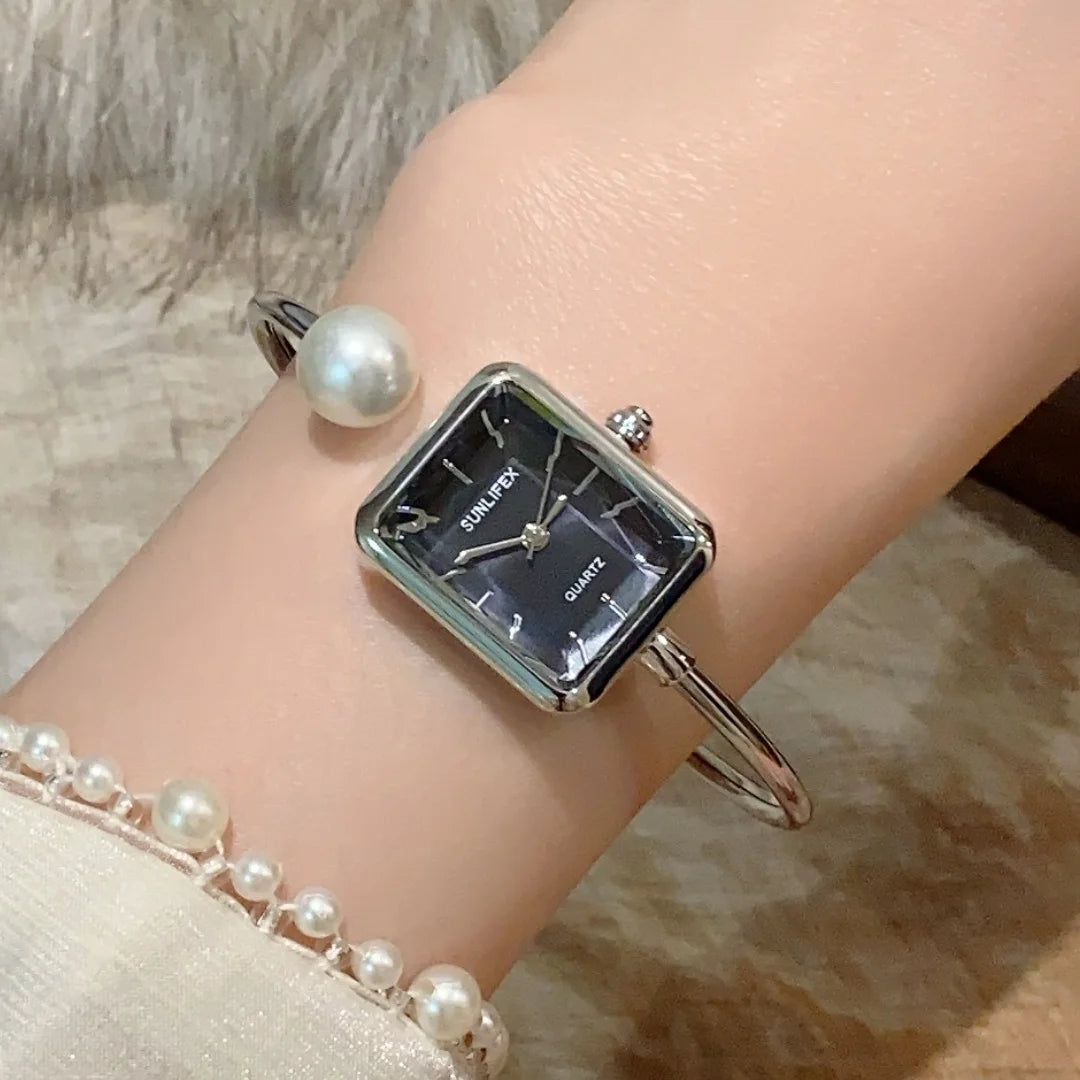 Sunlifex Women Pearl Bracelet Watches Heart DialLadies Quartz Wristwatch Fashion Femal Dropshipping Clock reloj para mujer