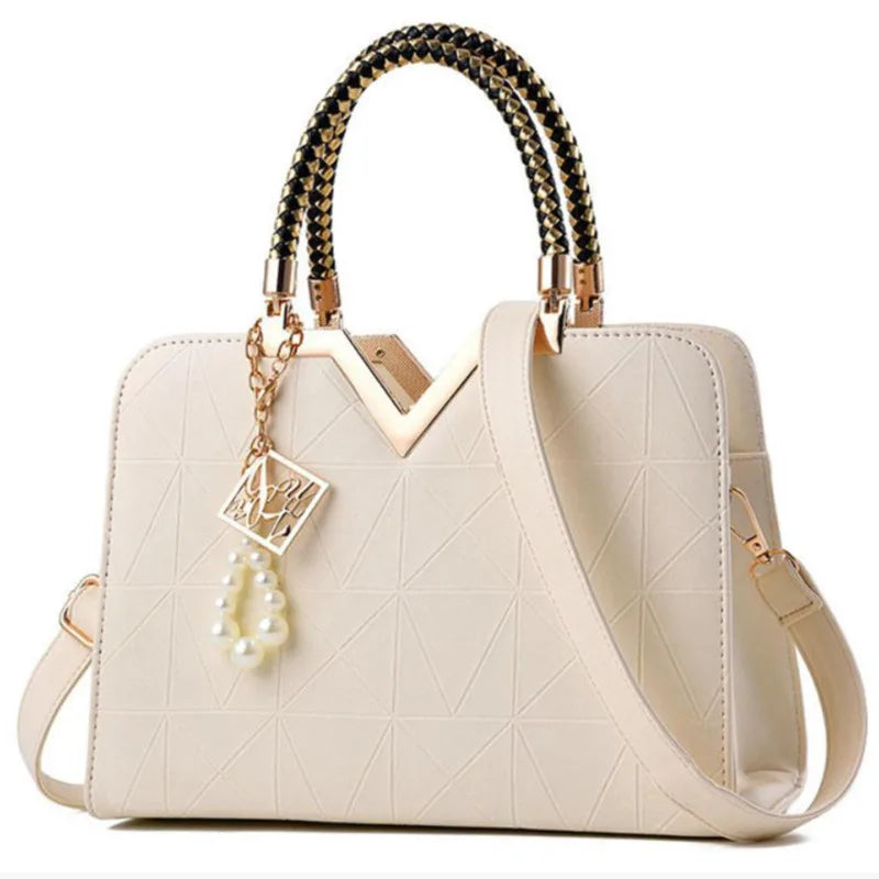 Women Handbag Patchwork Shoulder Messenger Office Work PU Leather Women Bag Ladies Luxury Handbag Vintage Large Shoulder Bag